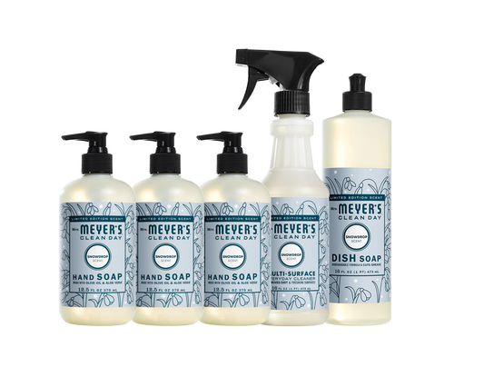 Mrs. Meyer's Snowdrop 5-Count Home Care Essentials Bundle