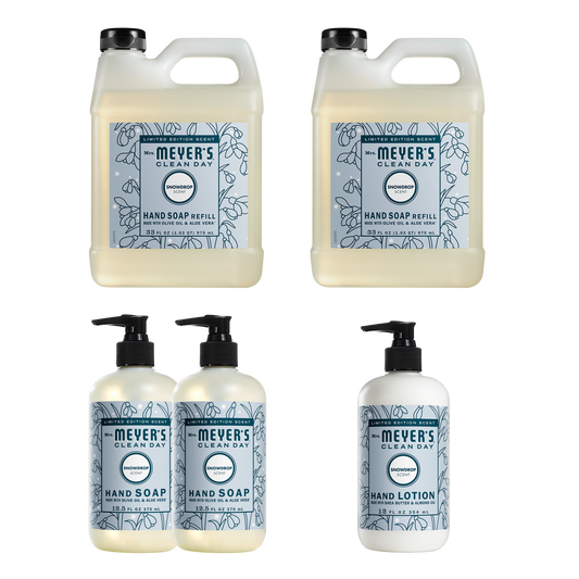 Mrs. Meyer's Snowdrop 5-Count Expanded Hand Care Bundle
