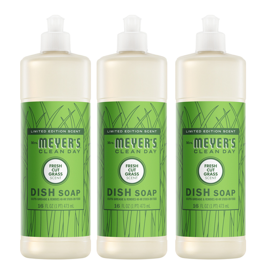 Mrs. Meyer's Fresh Cut Grass 3-Count Liquid Dish Soap Bundle
