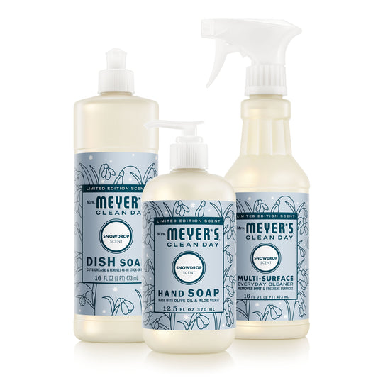 Mrs. Meyer's Snowdrop Essential Kitchen Cleaning Set