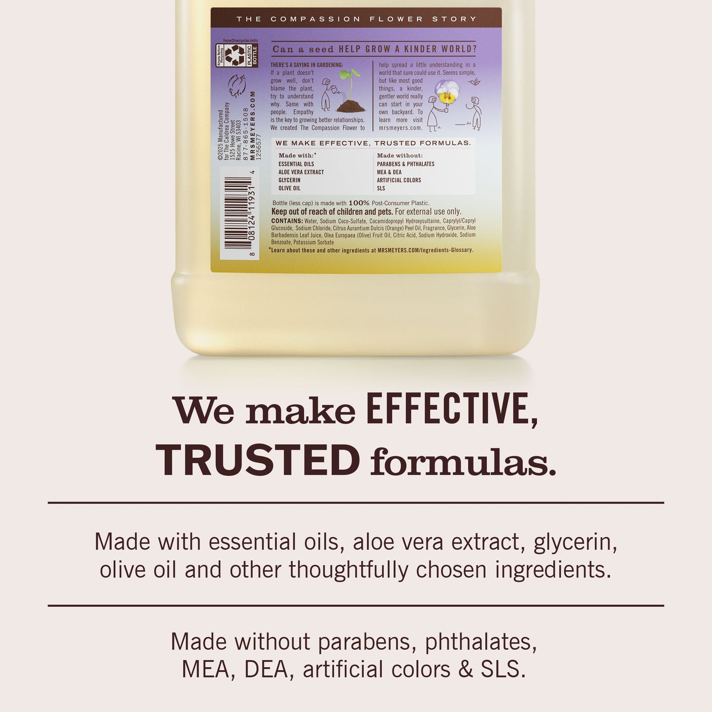 Mrs. Meyer's Compassion Flower Refill for Liquid Hand Soap
