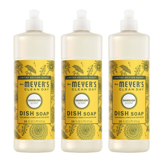 Mrs. Meyer's Dandelion 3-Count Liquid Dish Soap Bundle