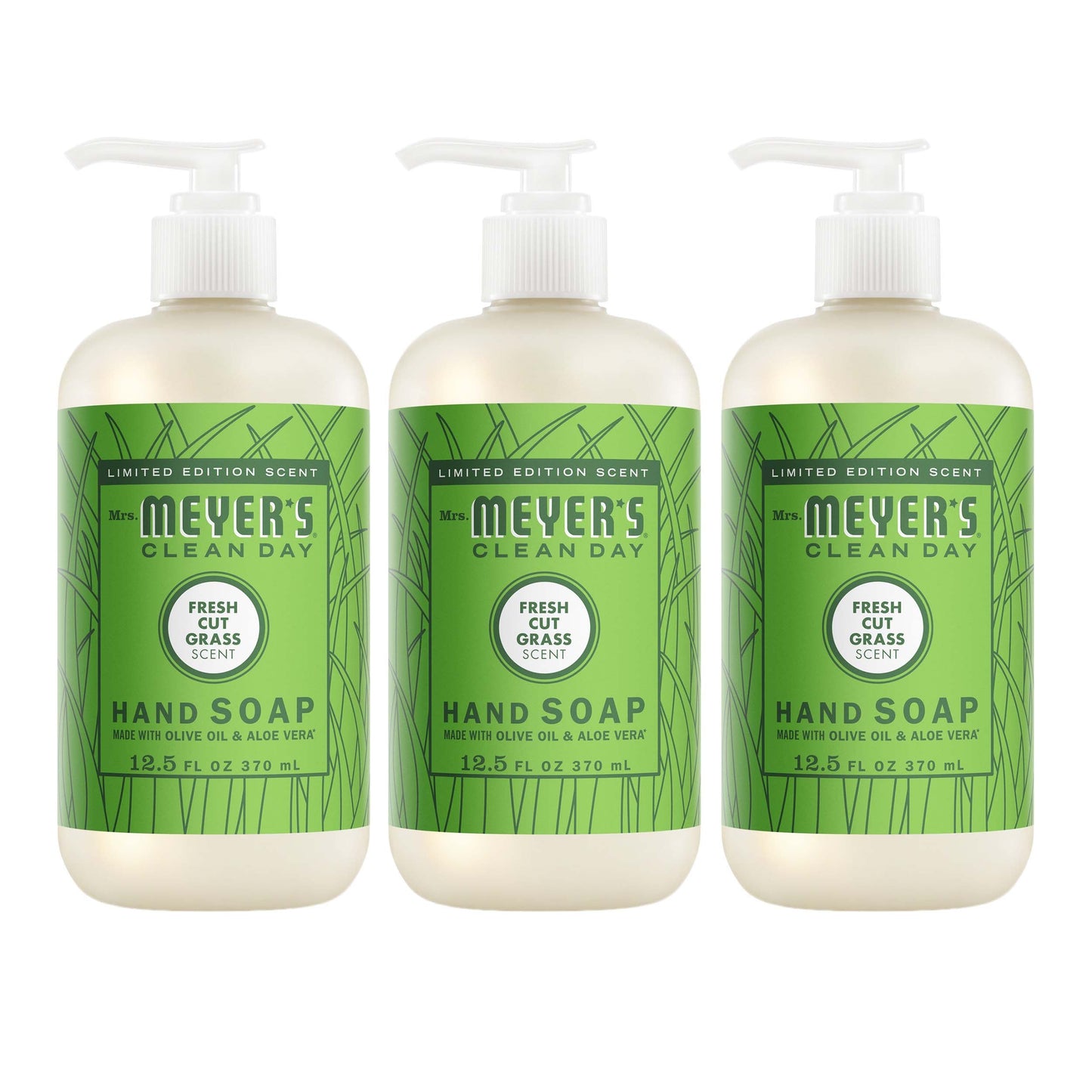 Mrs. Meyer's Fresh Cut Grass 3-Count Liquid Hand Soap Bundle