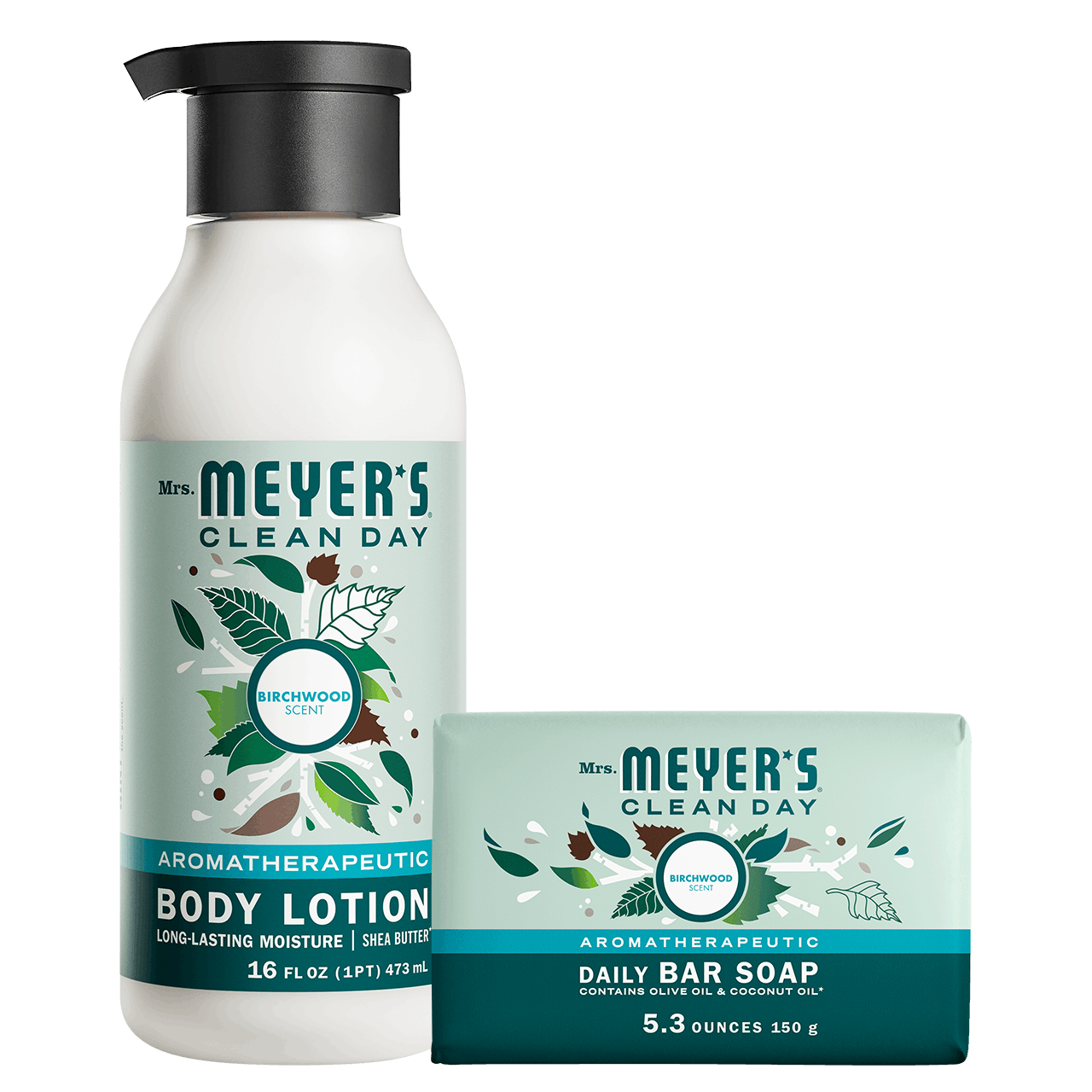 Mrs. Meyer's Birchwood Bar Soap and Body Lotion Care Set