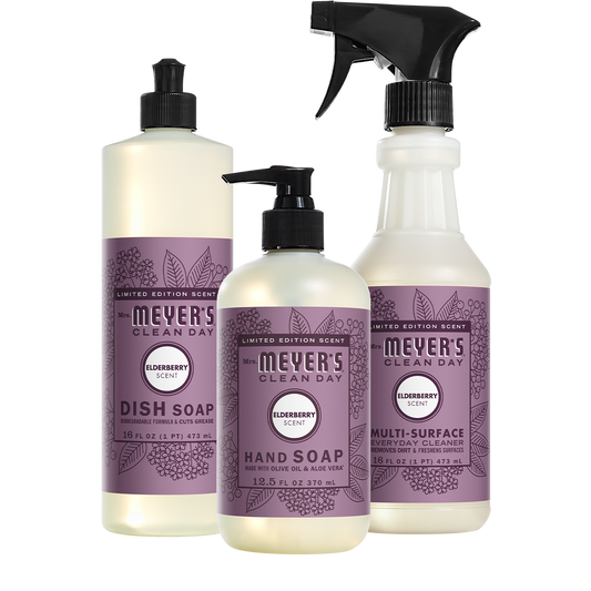 Mrs. Meyer's Elderberry Essential Kitchen Cleaning Set