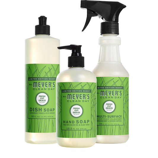 Mrs. Meyer's Fresh Cut Grass Essential Kitchen Cleaning Set