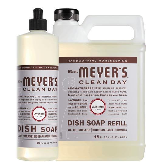 Mrs. Meyer's Lavender Liquid Dish Soap and Refill Set