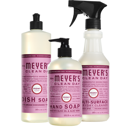 Mrs. Meyer's Peony Essential Kitchen Cleaning Set