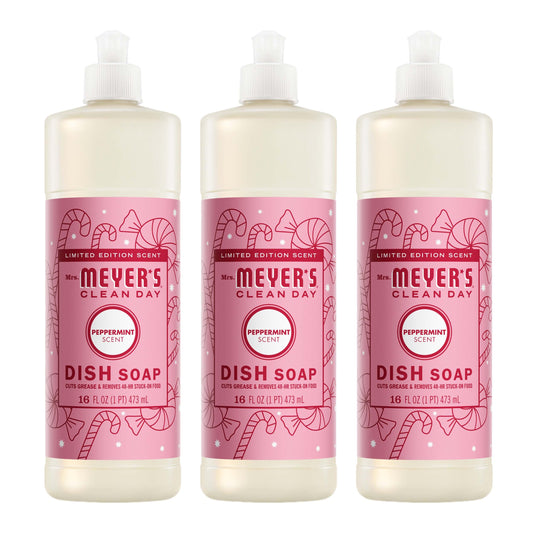 Mrs. Meyer's Peppermint 3-Count Liquid Dish Soap Bundle