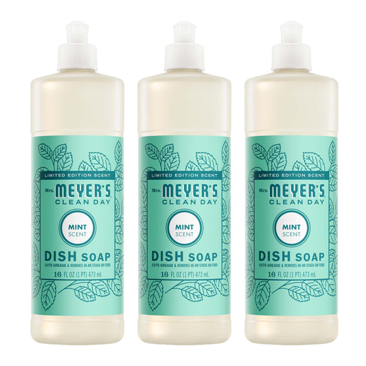 Mrs. Meyer's Mint 3-Count Liquid Dish Soap Bundle